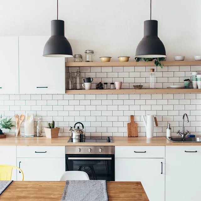 cocina de ladrillo visto