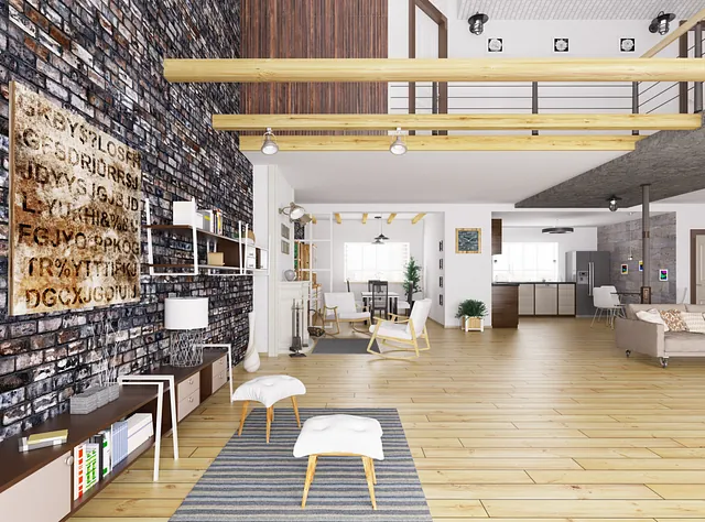 amplia y luminosa cocina con muebles de madera